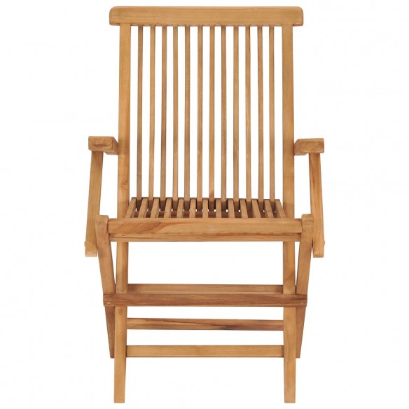 Chaises pliables de jardin 2 pcs Bois de teck solide