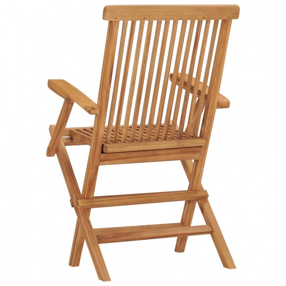 Chaises pliables de jardin 2 pcs Bois de teck solide