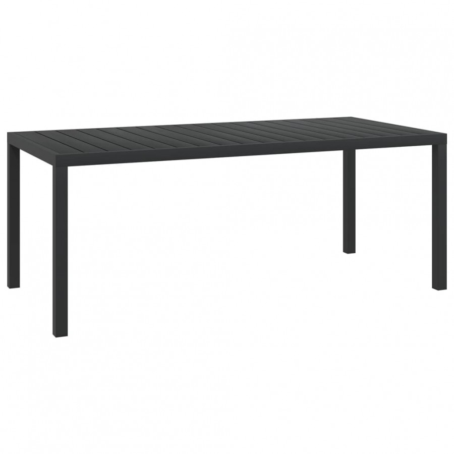 Table de jardin Noir 185 x 90 x 74 cm Aluminium et WPC