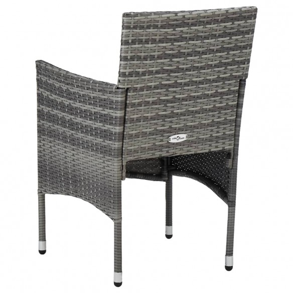 Chaises de salle à manger de jardin 2 pcs Résine tressée Gris