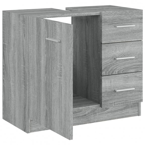 Armoire de lavabo Sonoma gris 63x30x54 cm Bois d'ingénierie