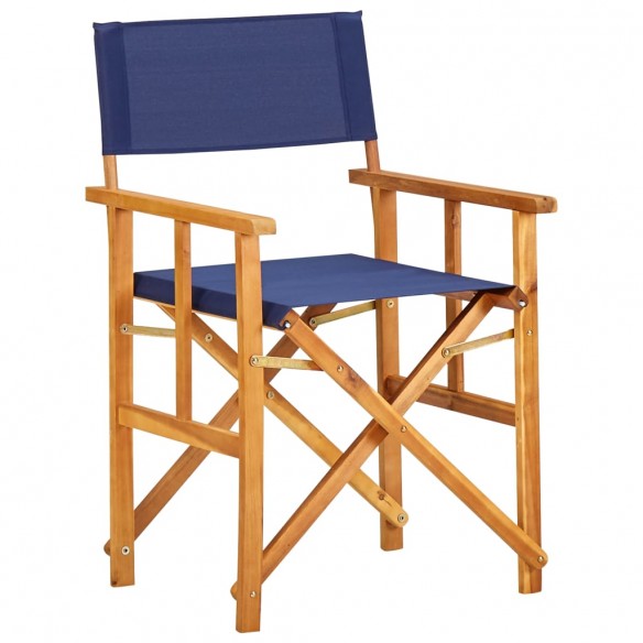 Chaises de metteur en scène 2 pcs Bois massif d'acacia Bleu