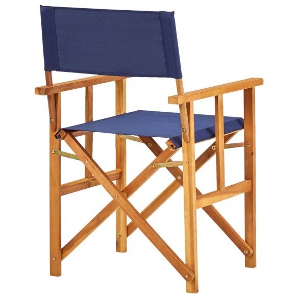 Chaises de metteur en scène 2 pcs Bois massif d'acacia Bleu