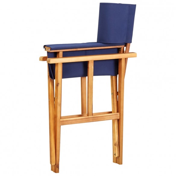 Chaises de metteur en scène 2 pcs Bois massif d'acacia Bleu