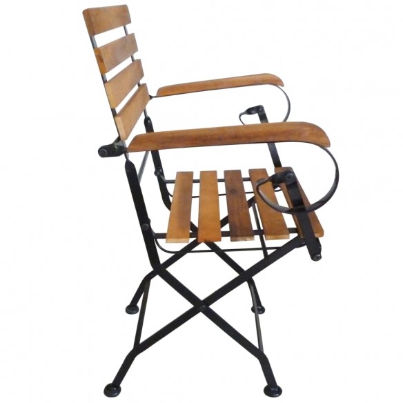 Chaises pliables de jardin 4 pcs Acier et bois d'acacia massif