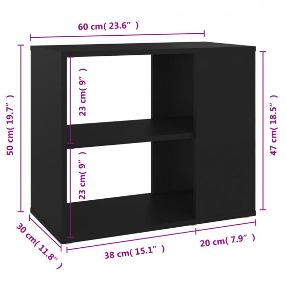 Armoire latérale Noir 60x30x50 cm Aggloméré