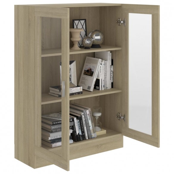 Armoire à vitrine Chêne sonoma 82,5x30,5x115 cm Aggloméré