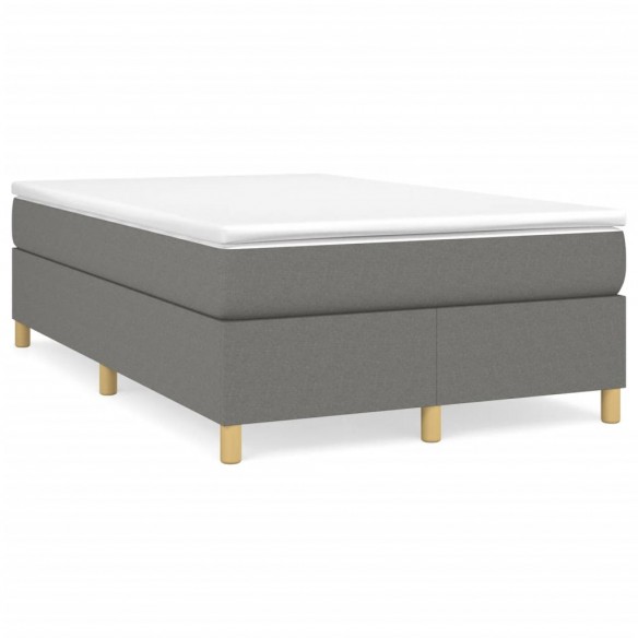 Cadre de lit avec matelas Gris foncé 120x200cm Tissu