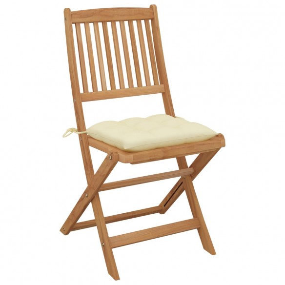 Chaises pliables d'extérieur avec coussins 8 pcs Bois d'acacia