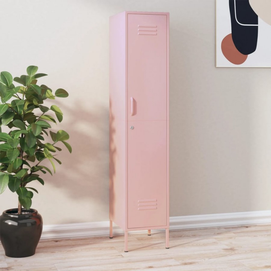 Armoire à casiers Rose 35x46x180 cm Acier