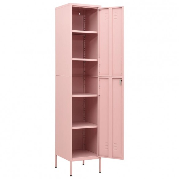 Armoire à casiers Rose 35x46x180 cm Acier