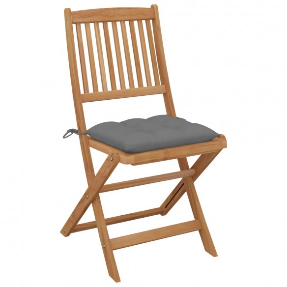 Chaises pliables de jardin 8 pcs avec coussins Bois d'acacia