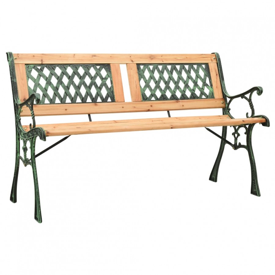 Banc de jardin 122 cm Fonte et bois de sapin massif