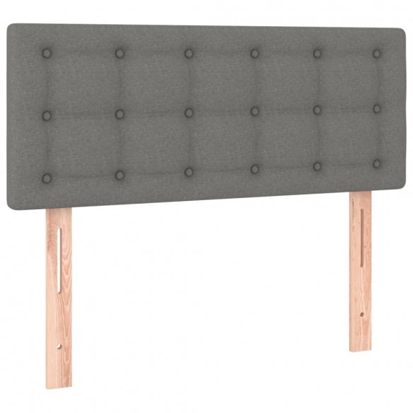 Cadre de lit avec matelas et LED Gris foncé 90x200cm