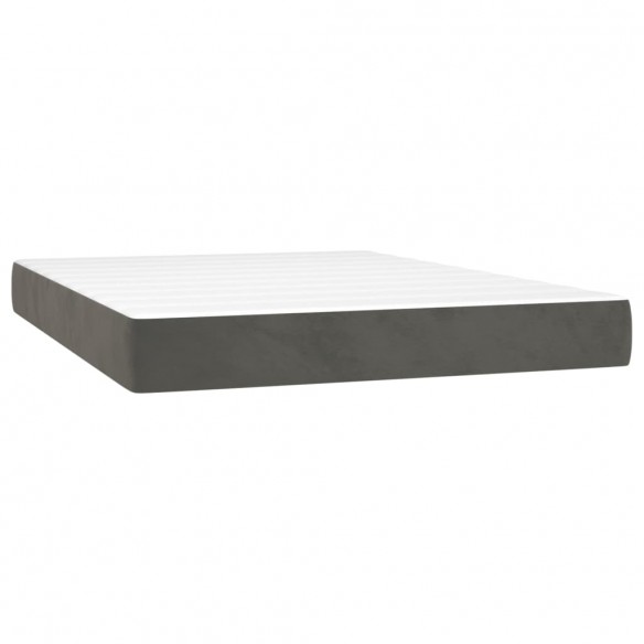 Cadre de lit avec matelas LED Gris foncé 140x200 cm