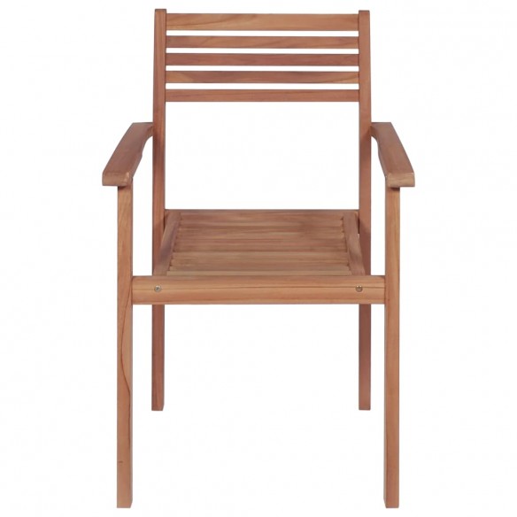 Chaises de jardin 4 pcs avec coussins vert Bois de teck solide