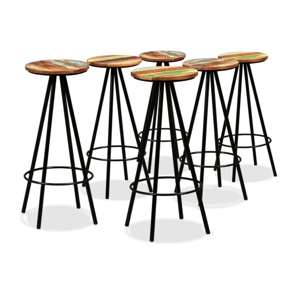 Ensemble de bar 7 pcs Bois d'acacia massif et de récupération