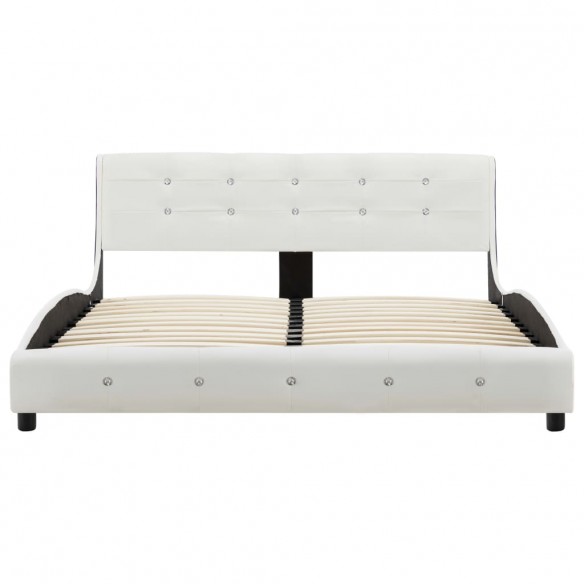 Lit avec matelas Blanc Similicuir 140 x 200 cm