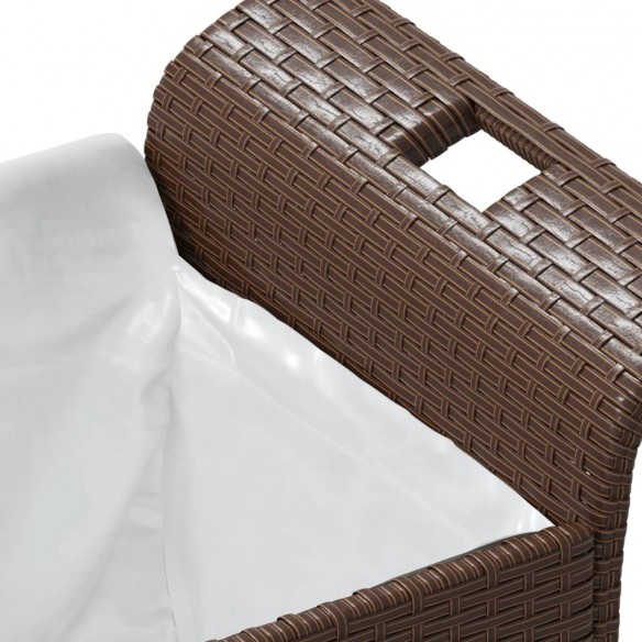 Banc de jardin avec coussin marron 116x46x57 cm résine tressée