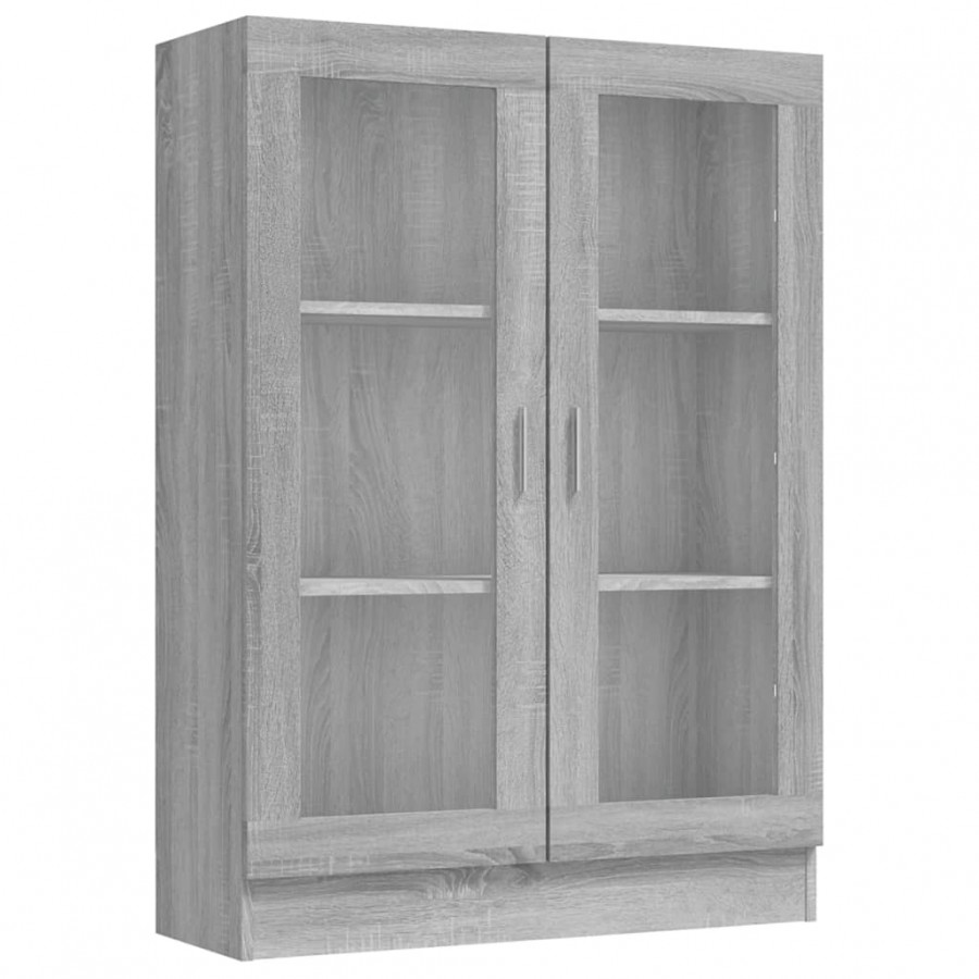 Armoire à vitrine Sonoma gris 82,5x30,5x115cm Bois d'ingénierie