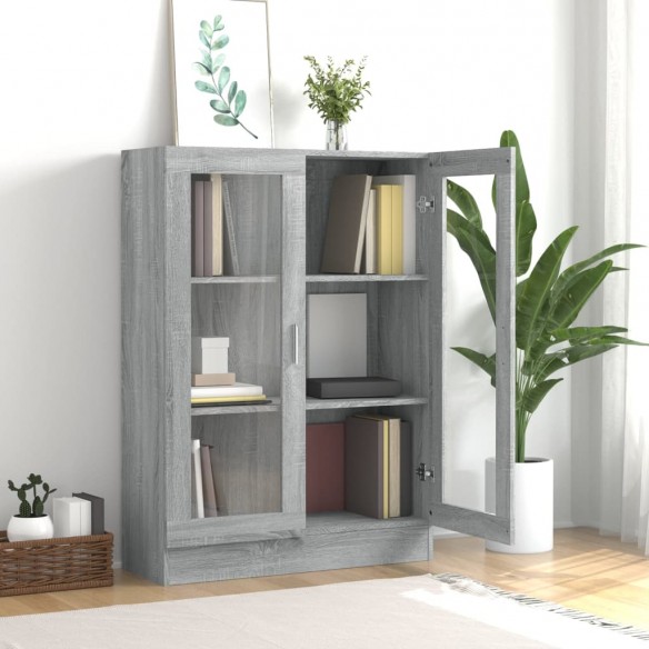 Armoire à vitrine Sonoma gris 82,5x30,5x115cm Bois d'ingénierie