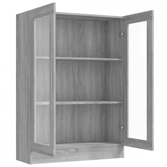 Armoire à vitrine Sonoma gris 82,5x30,5x115cm Bois d'ingénierie