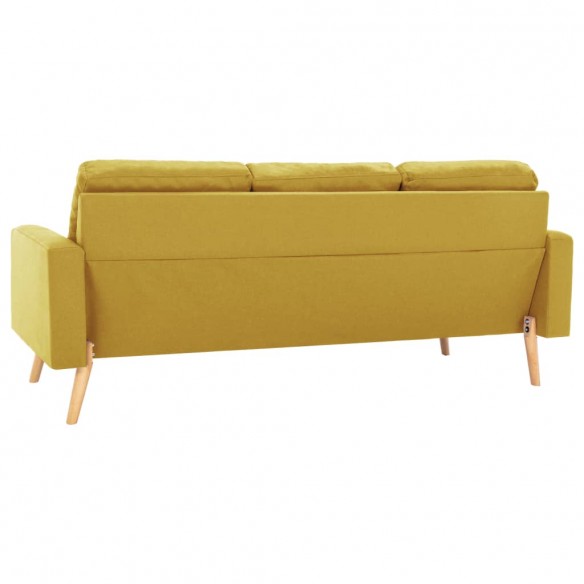 Ensemble de canapés 2 pcs Tissu Jaune