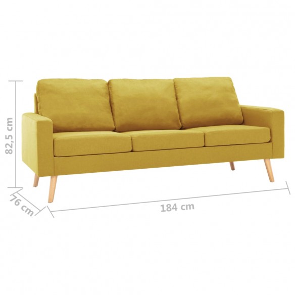 Ensemble de canapés 2 pcs Tissu Jaune