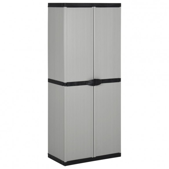 Armoire de rangement de jardin 3 étagères Gris/noir 68x40x168cm