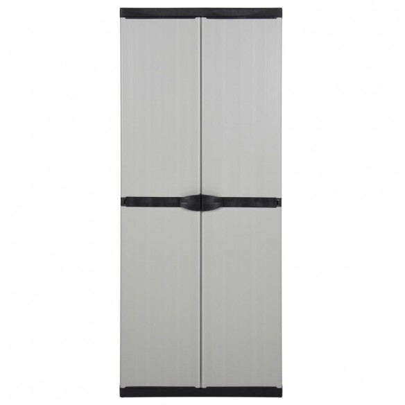 Armoire de rangement de jardin 3 étagères Gris/noir 68x40x168cm