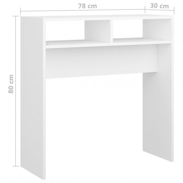 Table console Blanc 78x30x80 cm Aggloméré