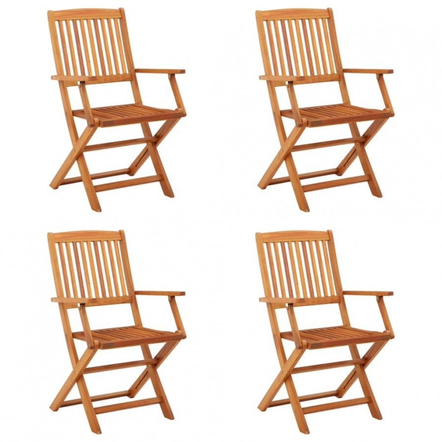 Chaises de jardin pliables 4 pcs Bois d'eucalyptus massif