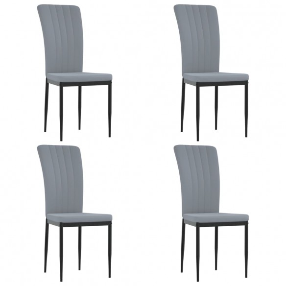 Chaises à manger lot de 4 Gris clair Velours