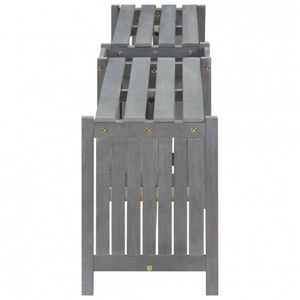 Banc d'angle de jardin et jardinière 117 cm Bois d'acacia Gris