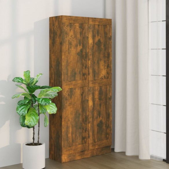 Armoire à livres Chêne fumé 82,5x30,5x185,5cm Bois d'ingénierie