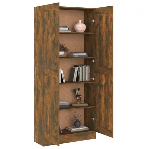 Armoire à livres Chêne fumé 82,5x30,5x185,5cm Bois d'ingénierie