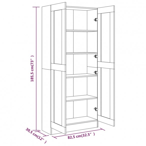 Armoire à livres Chêne fumé 82,5x30,5x185,5cm Bois d'ingénierie