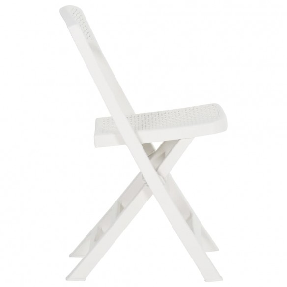 Chaises de jardin pliables 4 pcs PP Blanc