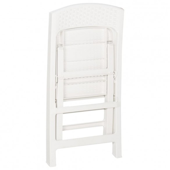 Chaises de jardin pliables 4 pcs PP Blanc