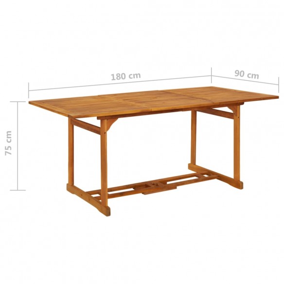 Table à dîner de jardin 180x90x75 cm Bois d'acacia solide