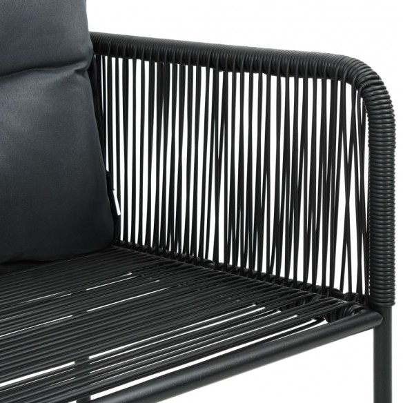 Chaises d'extérieur 4 pcs avec oreillers Résine tressée Noir