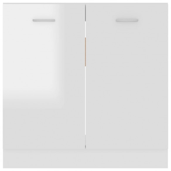 Armoire de plancher évier Blanc brillant 80x46x81,5cm Aggloméré