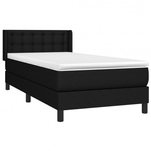 Cadre de lit avec matelas Noir 100x200 cm Tissu