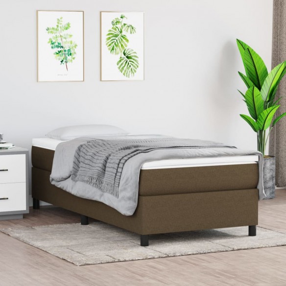 Cadre de lit avec matelas Marron foncé 90x190 cm