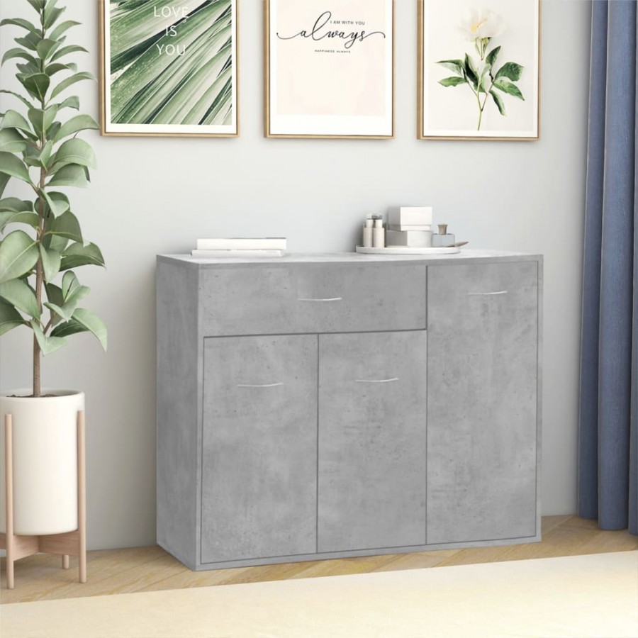 Buffet Gris béton 88x30x70 cm Aggloméré