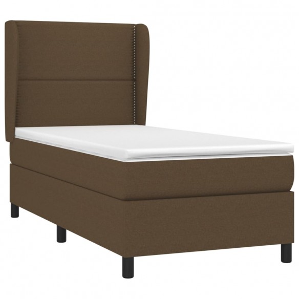 Cadre de lit avec matelas Marron foncé 90x190 cm