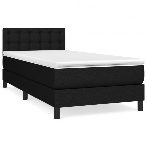 Cadre de lit avec matelas Noir 100x200 cm Tissu