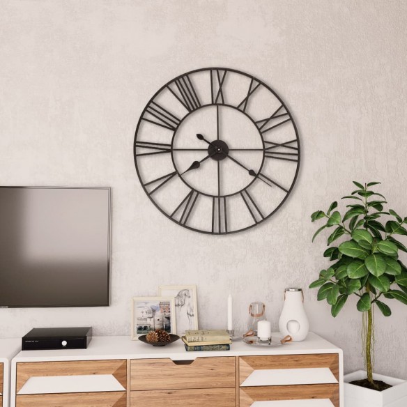 Horloge murale vintage avec mouvement à quartz Métal 80 cm XXL