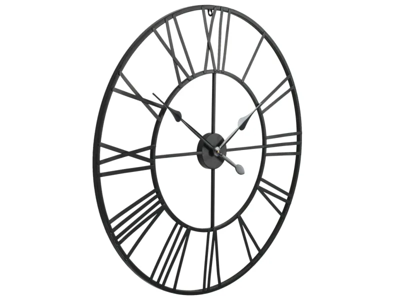 Horloge murale vintage avec mouvement à quartz Métal 80 cm XXL