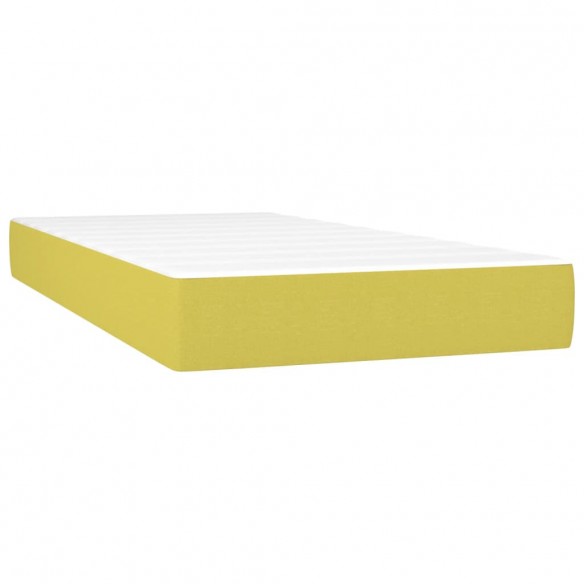 Matelas de lit à ressorts ensachés Vert 100x200x20 cm Tissu